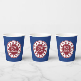 Gobelets En Papier Thème de fête patriotique 1776-2026