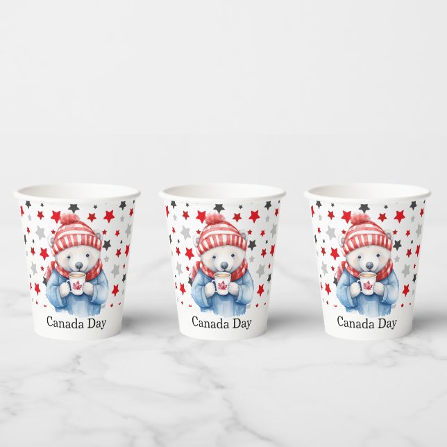 Gobelets En Papier Thème de la fête du Canada (Multi)