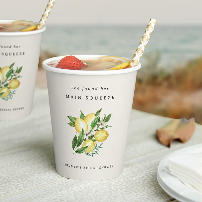 Gobelets En Papier Thème de mariage avec citron, le grand amour (Créateur téléchargé)