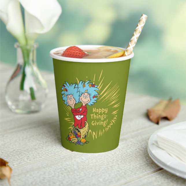 Gobelets En Papier Thing One Thing Two Joyeux Things-Giving! (Insitu)