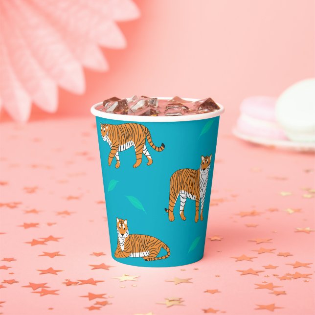 Gobelets En Papier Tigres Orange (Insitu)