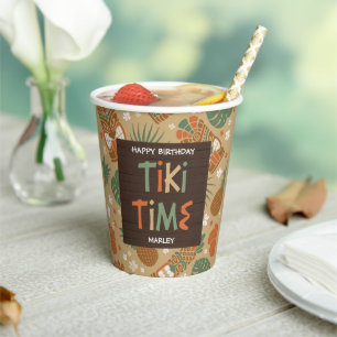 Gobelets En Papier Tiki Party Tropical Luau anniversaire