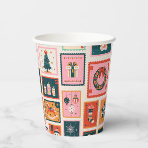 Gobelets En Papier Timbres-poste d'ornements de Noël
