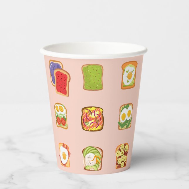 Gobelets En Papier Toast de brunch (Recto)