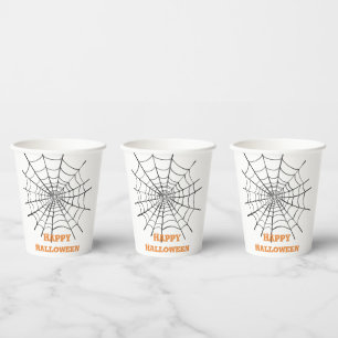 Gobelets En Papier Toile d'araignée et globes oculaires d'Halloween