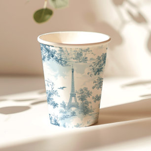 Gobelets En Papier Toile de Jouy Style parisien Vintage élégant