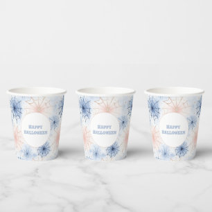 Gobelets En Papier Toiles d'araignées Halloween Rose Bleu