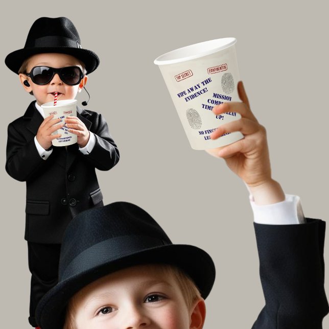 Gobelets En Papier Top Secret Spy Mission Kids Party (Créateur téléchargé)