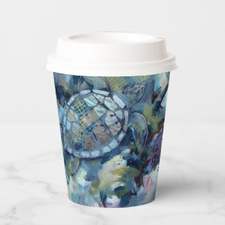 Gobelets En Papier Tortue Abstraite