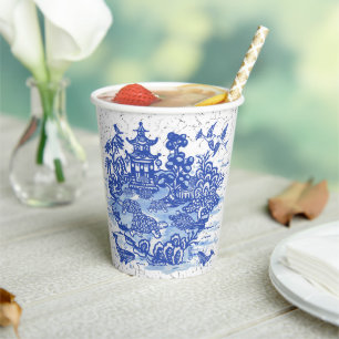Gobelets En Papier Tortue bleu Willow Tortoise Jardin Whimsical
