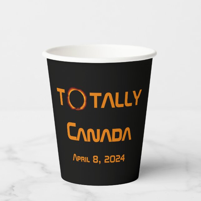 Gobelets En Papier Total Canada 2024 Éclipse solaire (Recto)