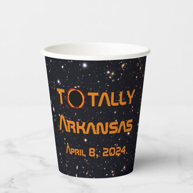 Gobelets En Papier Totalement Arkansas 2024 Solar Eclipse (Recto)