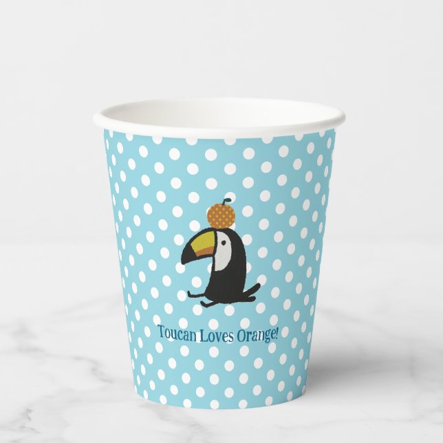 Gobelets En Papier Toucan Loves Orange (Recto)