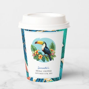Gobelets En Papier Toucan Réception de Mariage Été Forêt Tropicale