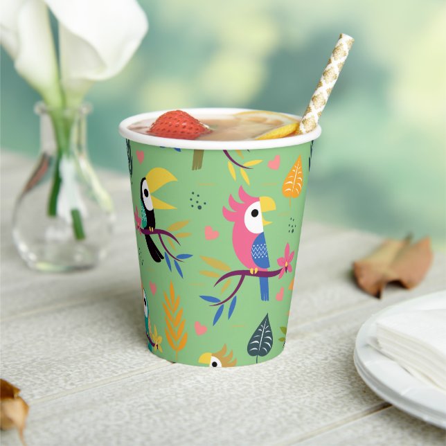 Gobelets En Papier Toucans et perroquets (Insitu)