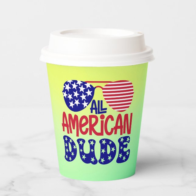 Gobelets En Papier Tous les mecs américains (Recto)