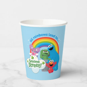 Gobelets En Papier Tous les Rainbows mènent à Sesame Street