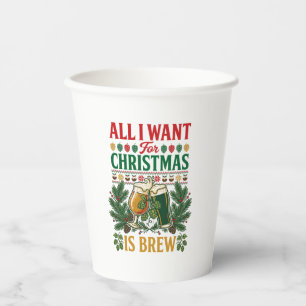 Gobelets En Papier Tout Verre à bière de Noël Brew Pins Hops