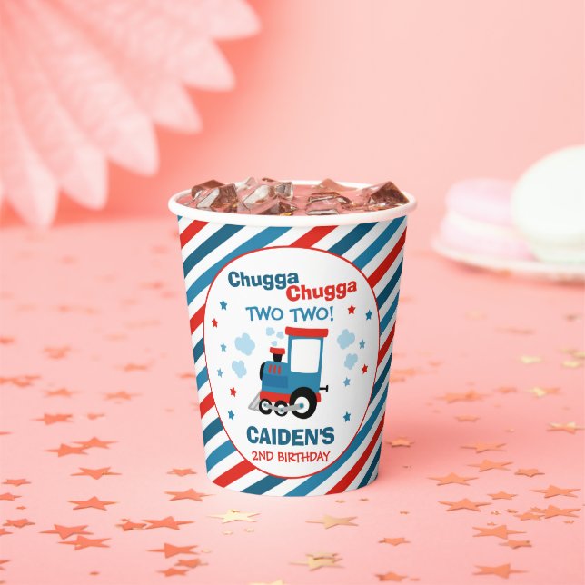 Gobelets En Papier Train Anniversaire Décor Chugga Chugga Deux Deux (Insitu)