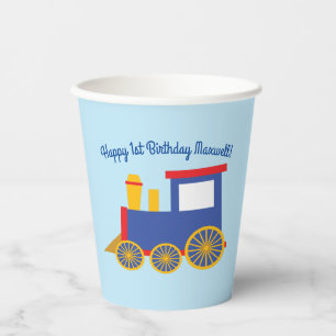 Gobelets En Papier Train Cute Choo Choo Choo Enfants 1ère fête d'an