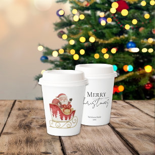 Gobelets En Papier Traîneau de Noël du Père Noël