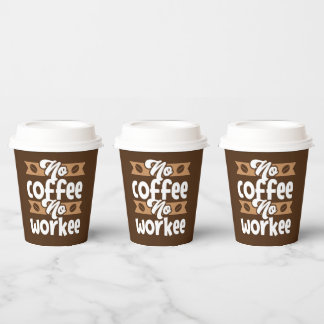 Gobelets En Papier travail amusant café bar mot art