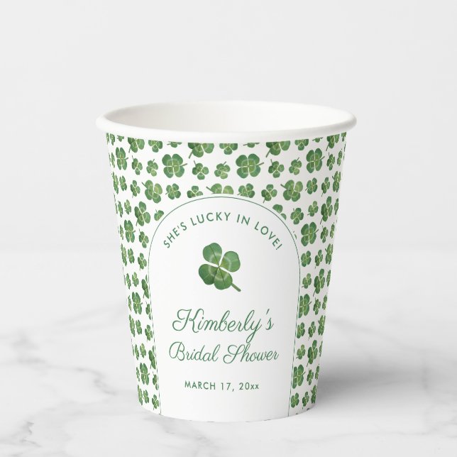 Gobelets En Papier Trèfle à quatre feuilles Saint-Patrick Fête de mar (Recto)