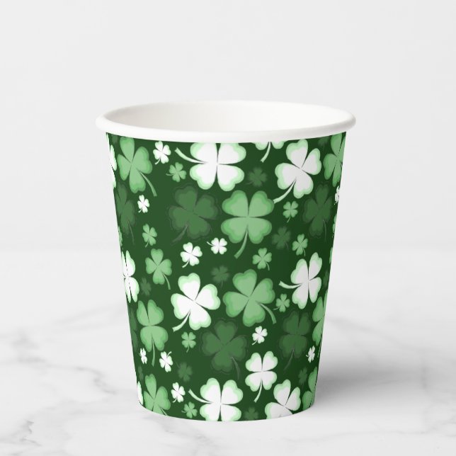 Gobelets En Papier Trèfle vert, St, jour de la Saint-Patrick (Recto)