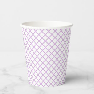 Gobelets En Papier Trellis Diamant Douce Lilas - Blanc
