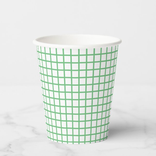 Gobelets En Papier Trellis Summer Green- White (Recto)