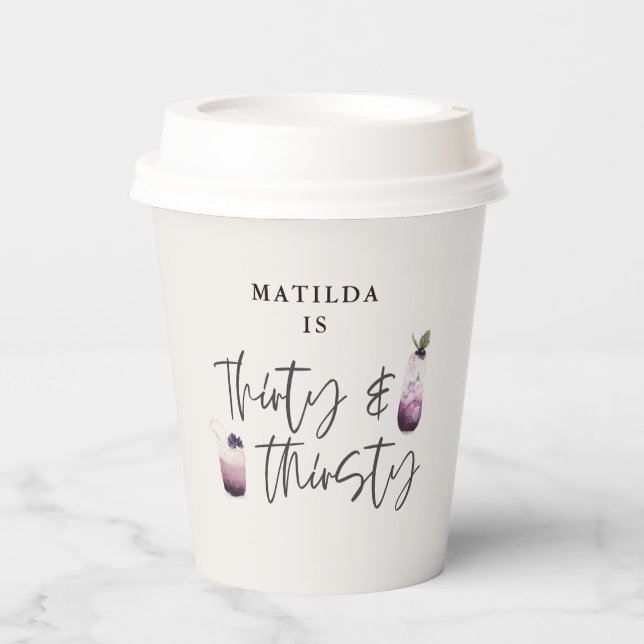 Gobelets En Papier Trente et trente-et-trentième soif violette annive (Recto)