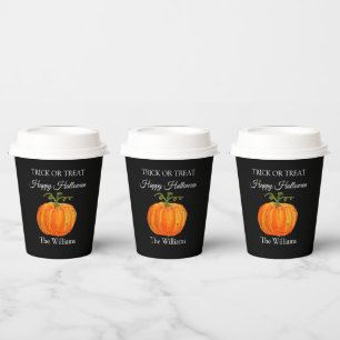 Gobelets En Papier Trick or Treat Halloween Citrouille Mignonne