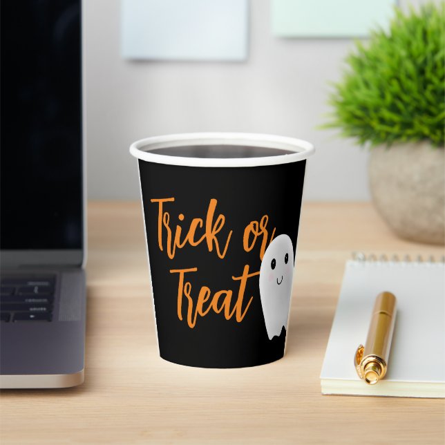 Gobelets En Papier Trick ou Treat Halloween (Insitu)