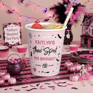 Gobelets En Papier Trois Esprits ! Fête d'anniversaire Halloween 3 an