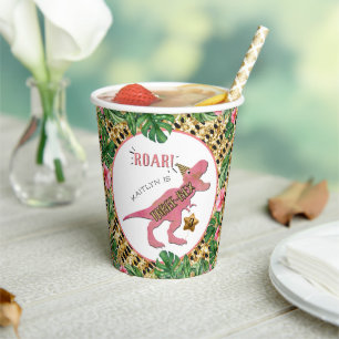 Gobelets En Papier Trois Rex Dinosaur 3e anniversaire