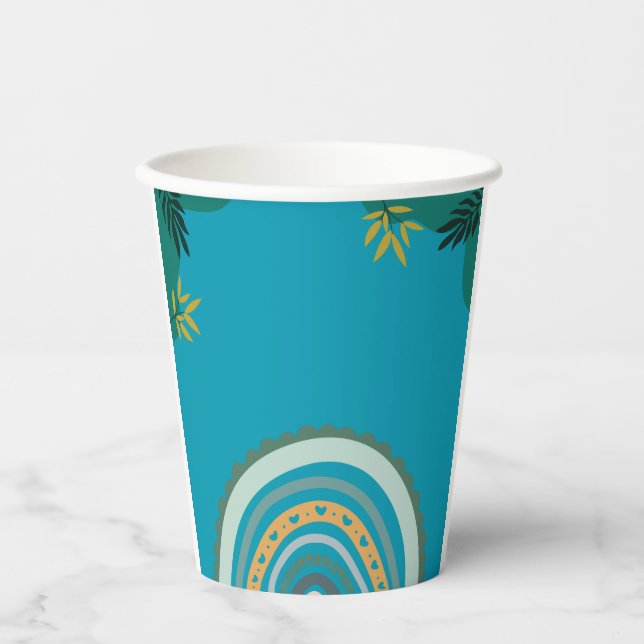 Gobelets En Papier Tropical blue teal  (Recto)
