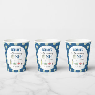 Gobelets En Papier Trou En Un Garçon De Golf Anniversaire