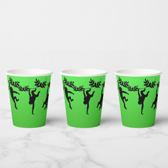 Gobelets En Papier Troupe de singes (Multi)