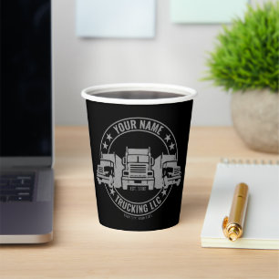 Gobelets En Papier Trucker personnalisé Big Rig Semi Camion Camion