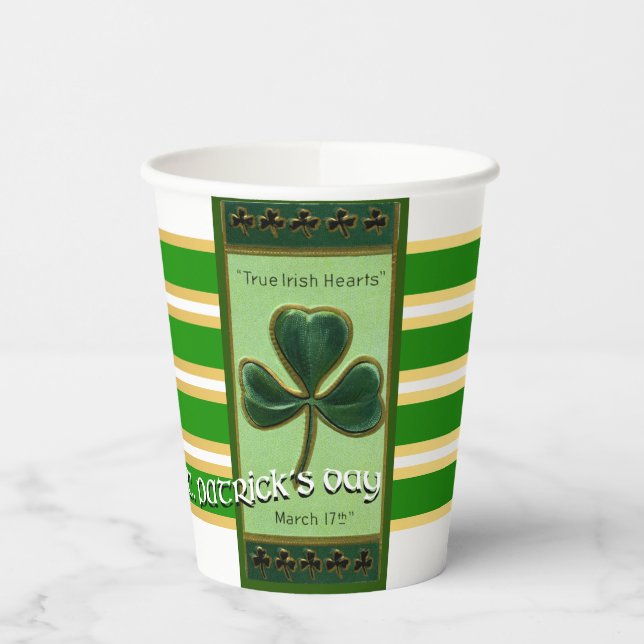 Gobelets En Papier True Irish Heart St Patrick's Day PPC02 (Gauche)