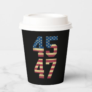 Gobelets En Papier Trump 2024 45 47 Drapeau Américain Vintage Rétro 4