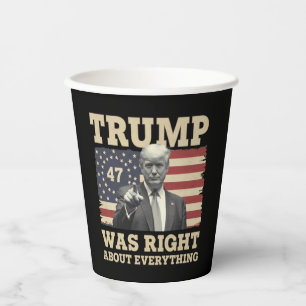 Gobelets En Papier Trump avait raison sur tout USA Amérique