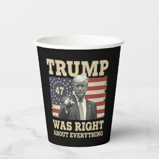Gobelets En Papier Trump avait raison sur tout USA Amérique