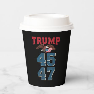 Gobelets En Papier Trump patriotique a gagné 45 et 47 Victoire Gagnan