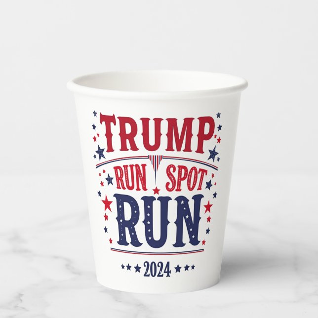 Gobelets En Papier Trump Run Spot Run Funny Election Debate (Recto)