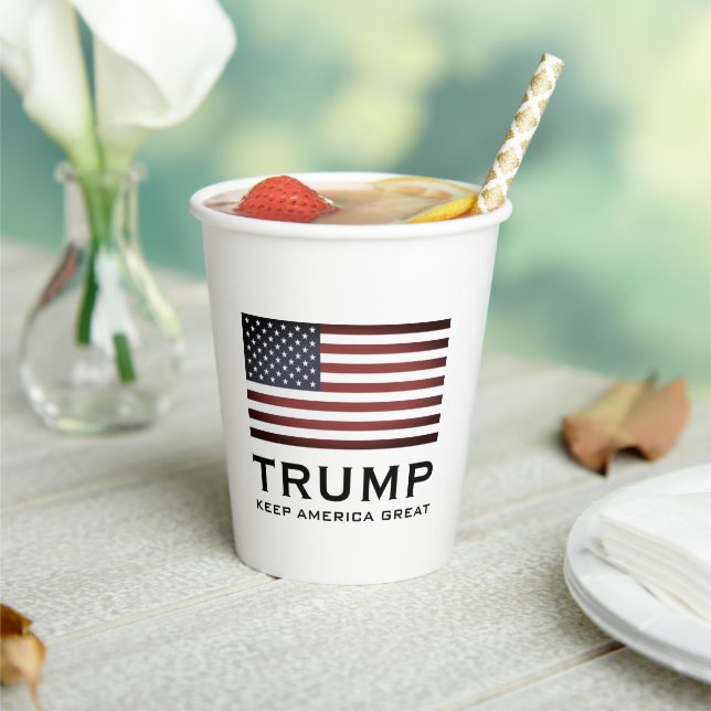 Gobelets En Papier Trump tasses de parti avec drapeau américain - Kee (Insitu)