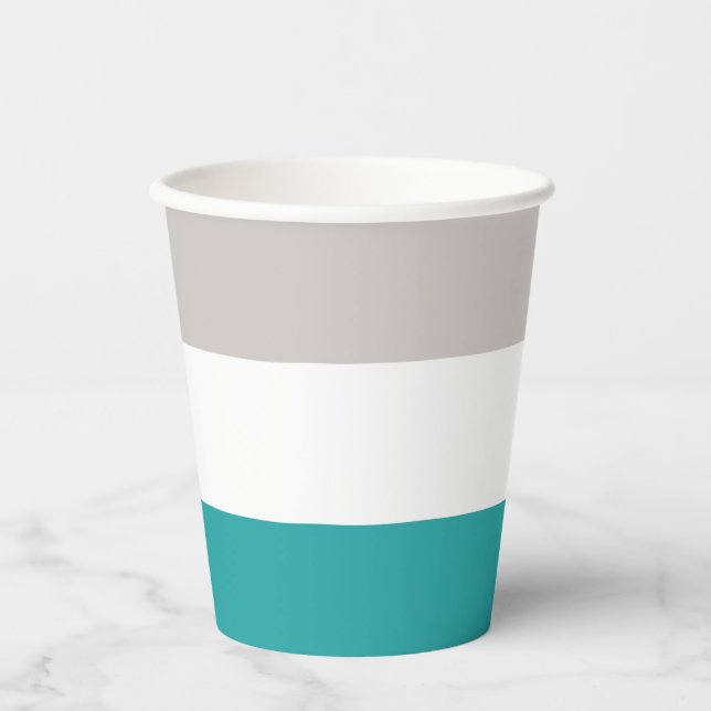 Gobelets En Papier Turquoise, Argile et Blanc (Recto)
