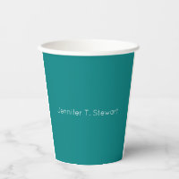 Turquoise & Blanc Professionnel Élégant Simple