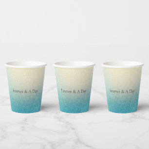 Gobelets En Papier Turquoise Chic Blanc Aqua bleu