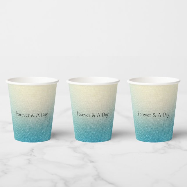Gobelets En Papier Turquoise Chic Blanc Aqua bleu (Multi)